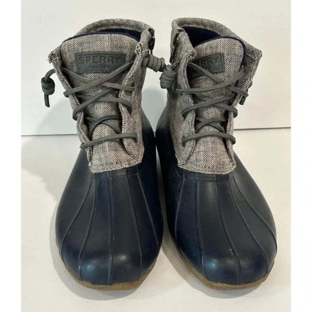 Sperry Womens Saltwater Duck Boots Waterproof Rubber Textured Upper Size 7
